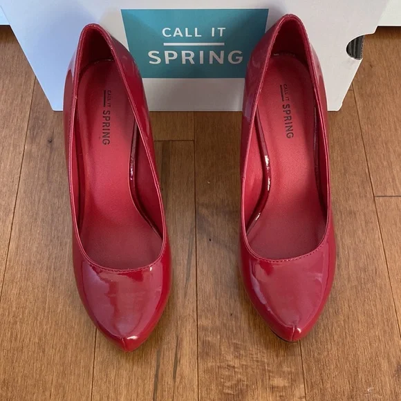 Call It Spring. Size 7.5 heels. Red - Picture 5 of 6